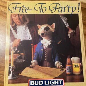 Bud Light Spuds Mackenzie Declaration of Independence Let the Party Begin Poster